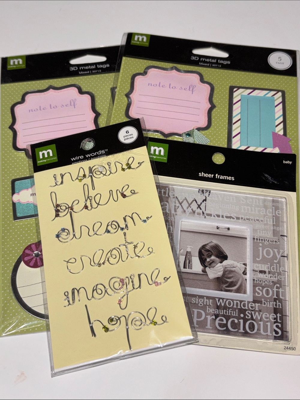 Making Memories Scrapbooking Embellishments Y2K Scrapbooking 3D Tags Frame Wire